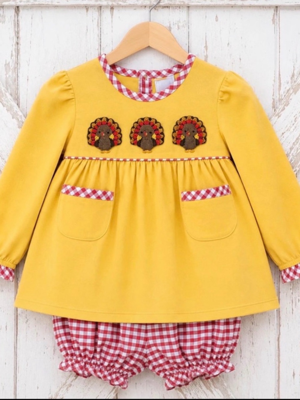 French Knot Thanksgiving Turkeys Bloomer Set